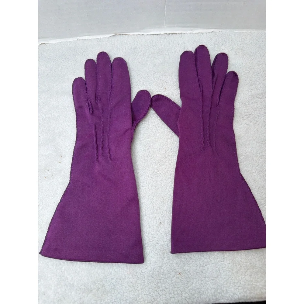 VTG Van Raalte Gauntlet Gloves Womens Size 6 Purple Mid Length Formal Flare